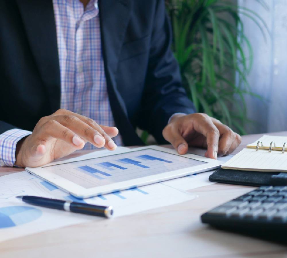 Advisor reviewing a financial plan
